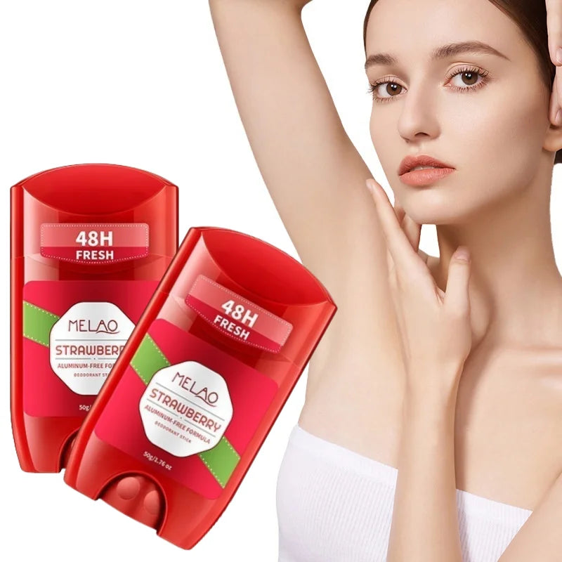 50g Strawberry-Flavored Deodorant Stick, Moisturizing and Deodorizing, with a Fresh Scent, Aluminum-Free, 72-Hour Long-Lasting Fragrance, Suitable for Daily Use on Underarms, Hands, Feet, and Body, with a Fresh Strawberry Sce Oasis Select