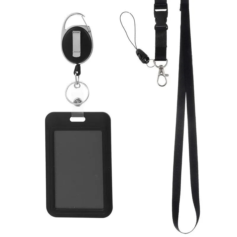 Work Permit Card Set - Rope Retractable Neck Hanging Document Card Set - Chest Tag Access Control Hard Shell Protective Set Oasis Select 1 set