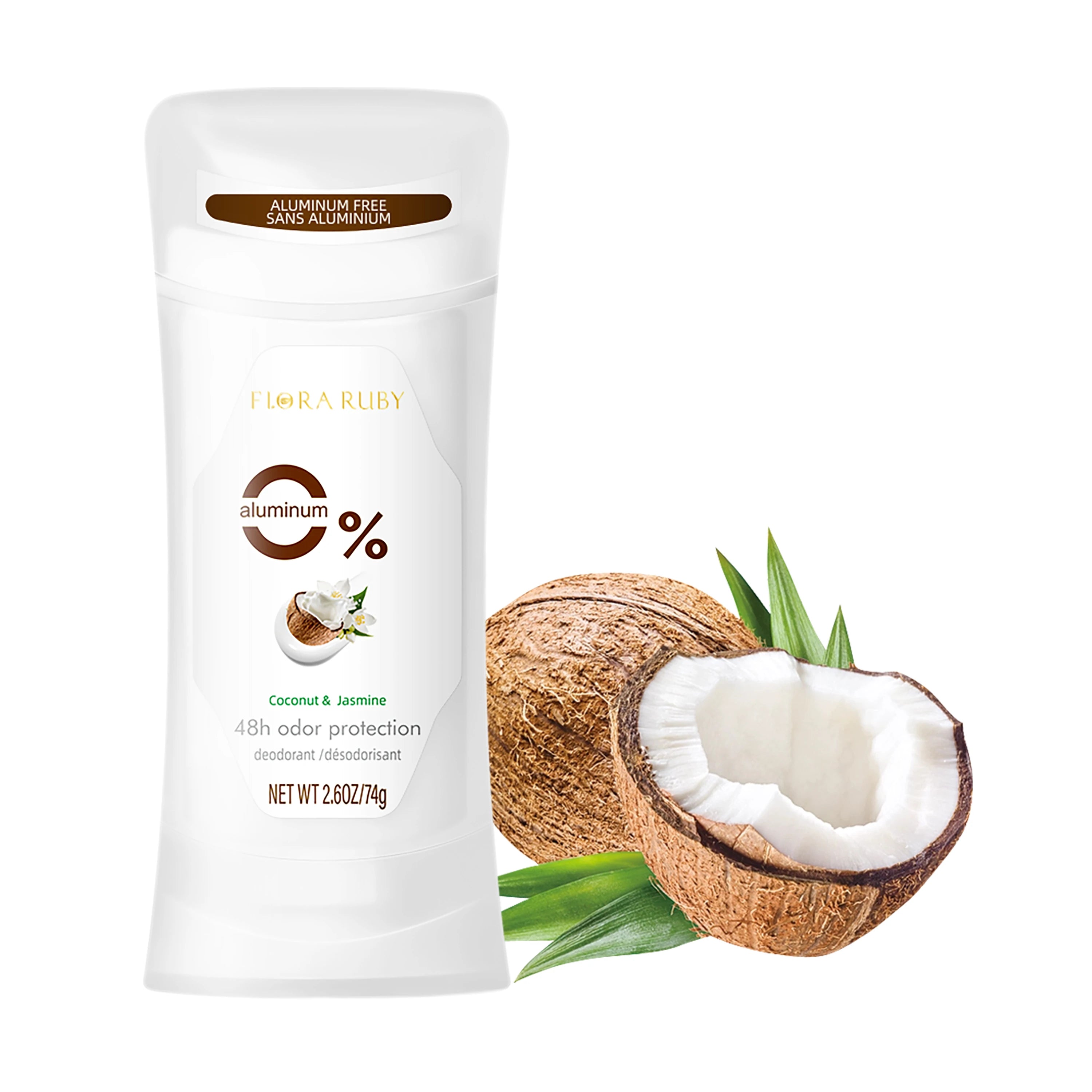 Flora Ruby deodorant stick, long lasting fragrance, keep fresh all day,Eliminate Odor Underarm,Suitable for Daily,Exercise Oasis Select Coconut
