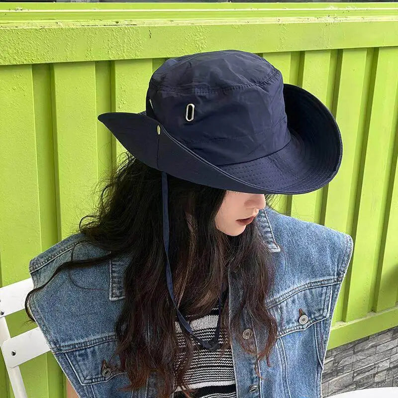 Quick Dry Wide Brim Bucket Hat for Men Women cap Breathable Adjustable Chin Strap Outdoor Hiking Fishing Sun Hat Oasis Select