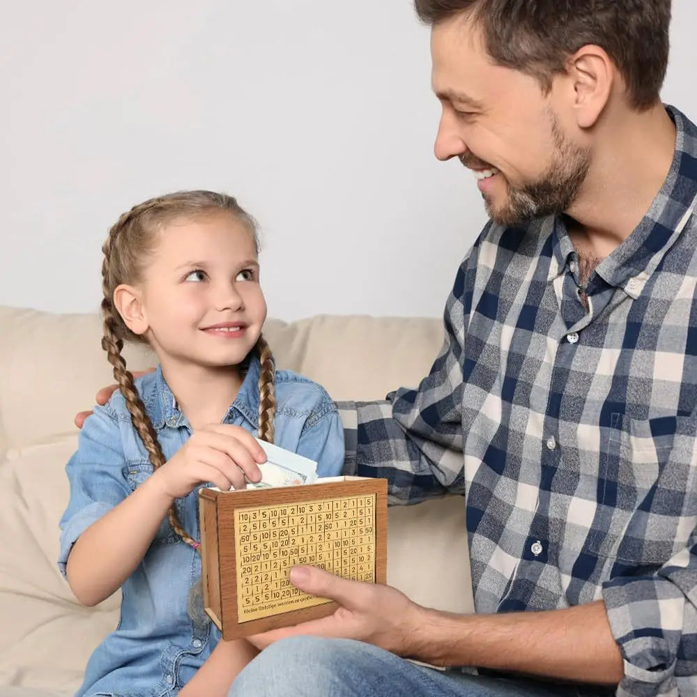 Money Box with Counter Money Box Children's Gifts Wooden Crafts Oasis Select