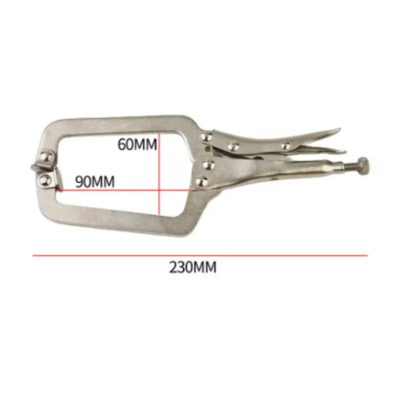 1Pcs C Clamp Locking Pliers 23cm Vise Grip Welding Steel Locking Woodworking Grip Tenon Locator Adjustable Vise Jaw Hand Tools Oasis Select