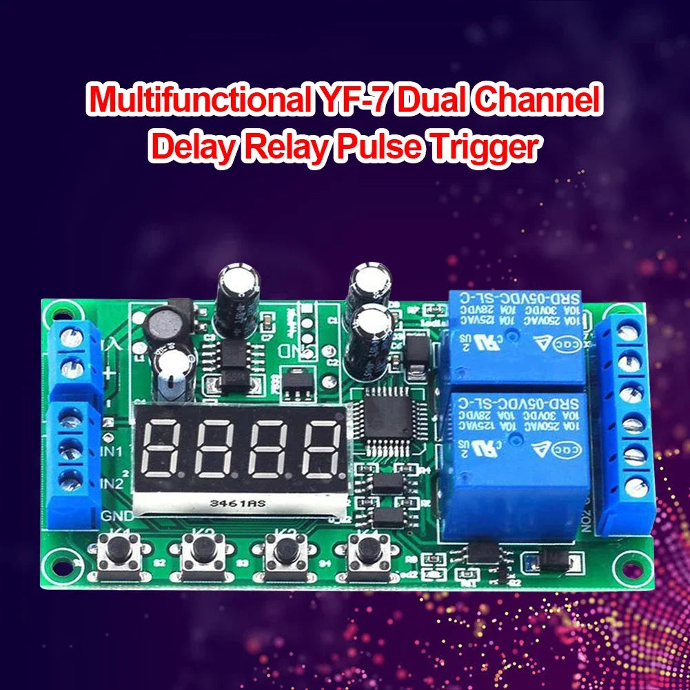 ALLOYSEED YF-7 Dual-Channel Delay Relay Module – 32 Functions Delay Relay Module Oasis Select