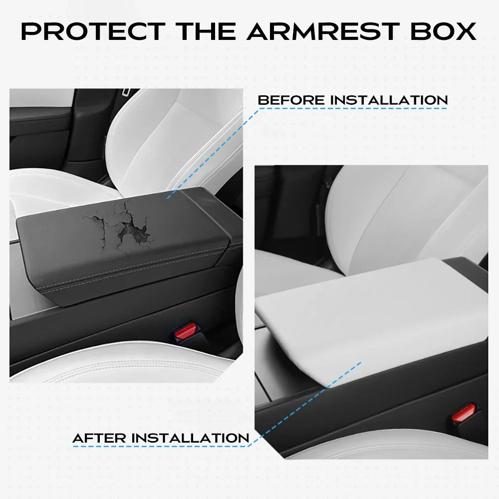 Durable Non-Slip Dustproof for Tesla Model Y Juniper Launch 2025-2026 Model 3 Highland 2024 TPE Armrest Cover Accessories Oasis Select