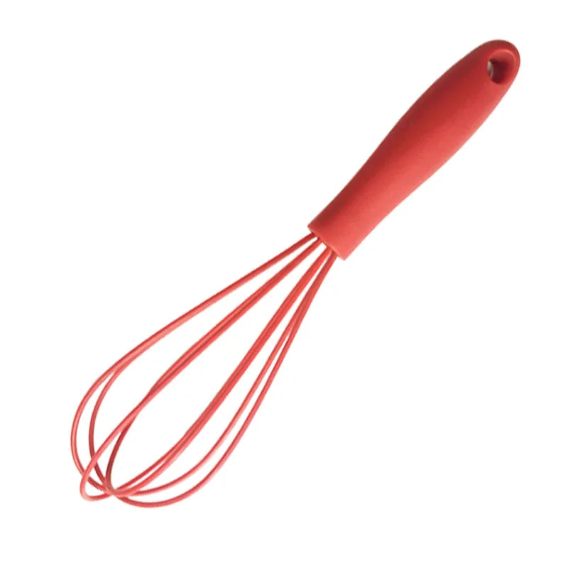6-inch Mini Children's Silicone Egg Beater Household Manual Cream Egg Mixer Kitchen Baking Tool Oasis Select Red