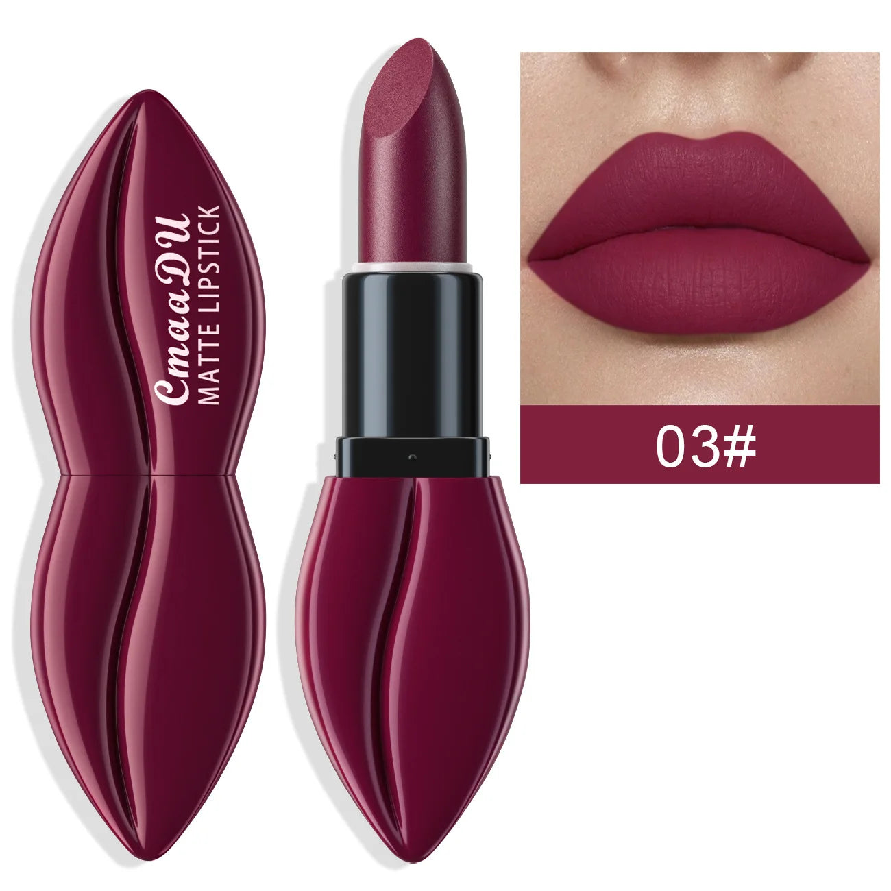 CmaaDu Matte Velvet Lipstick – Waterproof, Long-Lasting Nude & Red