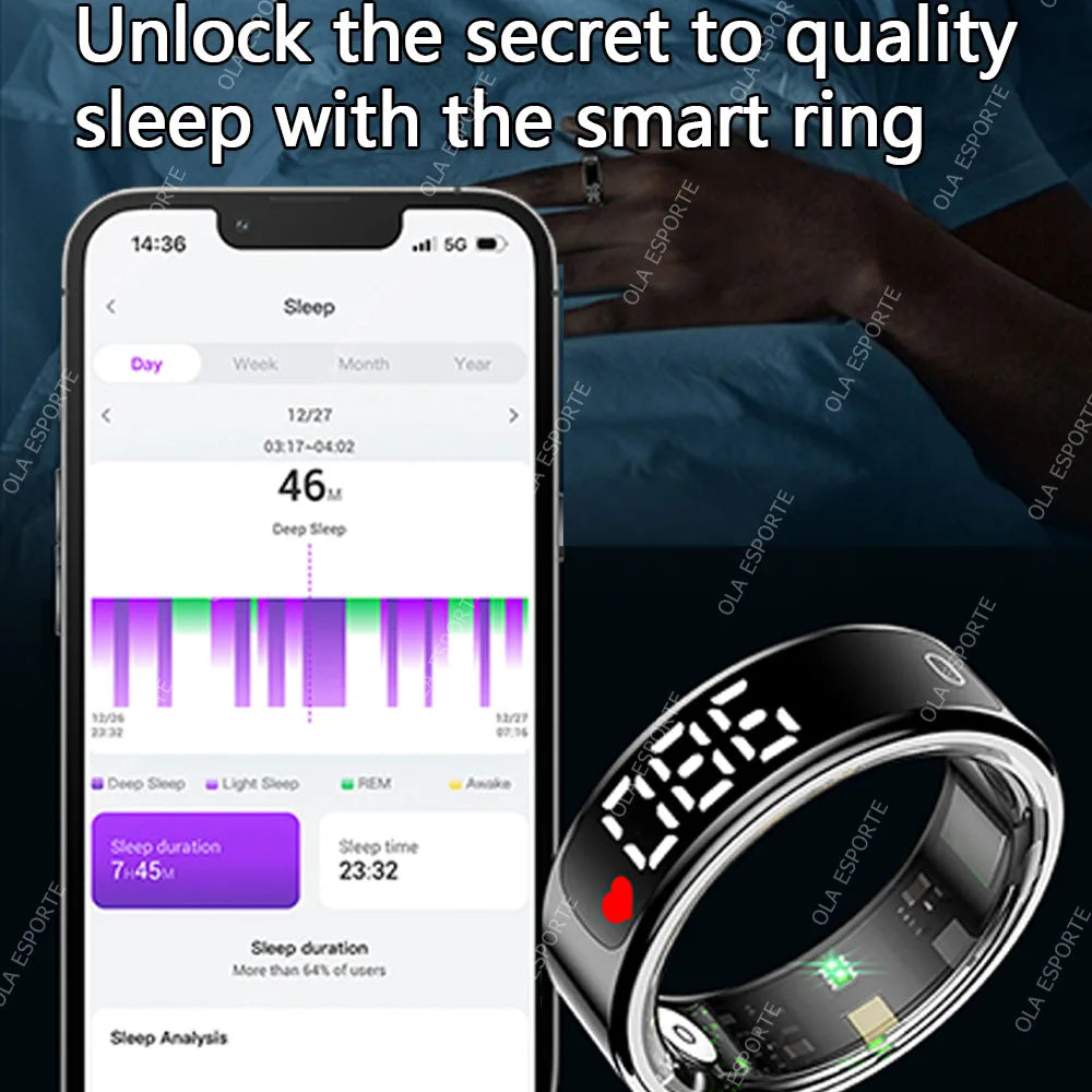 Ola Esporte Smart Ring – Display, Gestures & Health Tracking