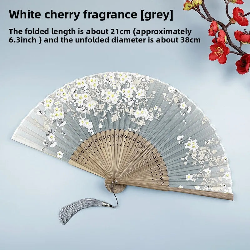 6-inch Portable Folding Fan Chinese-style Peony Flower Fan Summer Folding Craft Fan Oasis Select 4