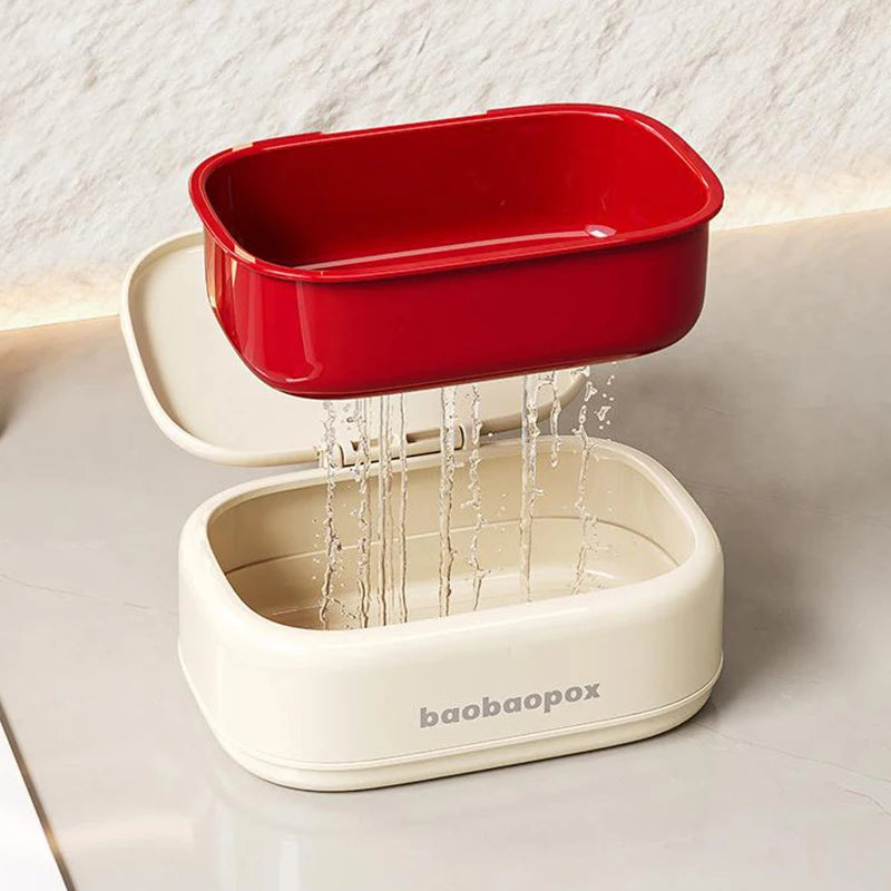 Leakproof Soap Dish With Lid & Draining Layer, Travel Bar Soap Holder Case Container, Portable Travel Size Toiletries Essentials Oasis Select