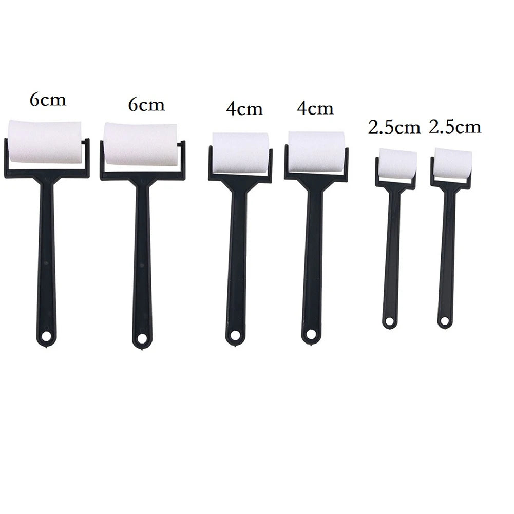 3pcs Sponge Paint Roller Brush /Foam Painting Roller/ Brush Plastic Handle Sponge Brushes Craft Tool Parts For Children/ Draw Oasis Select 6PCS