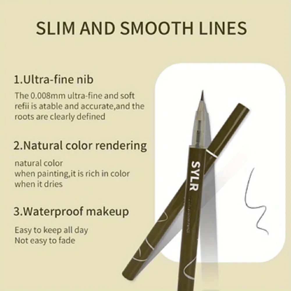 0.008mm Ultra Fine Eyebrow Pen Long Last Smudge Proof Waterproof Sweat-Proof High Pigmented Easy Applying Liquid Eye Brow Pencil Oasis Select