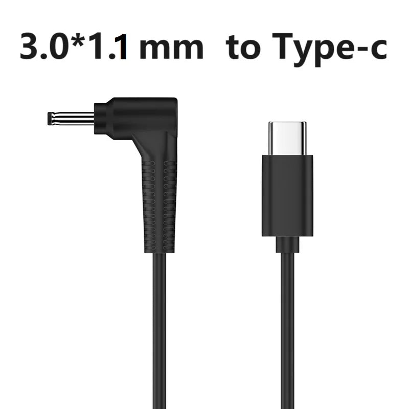 DP 65W 9V 12V 15V 20V USB C Type C to DC Power Adapter Cable Type C to 3.5*1.35mm Dc line Converter for Router Mini Fan Speaker Oasis Select 3.0-1.1mm 20V