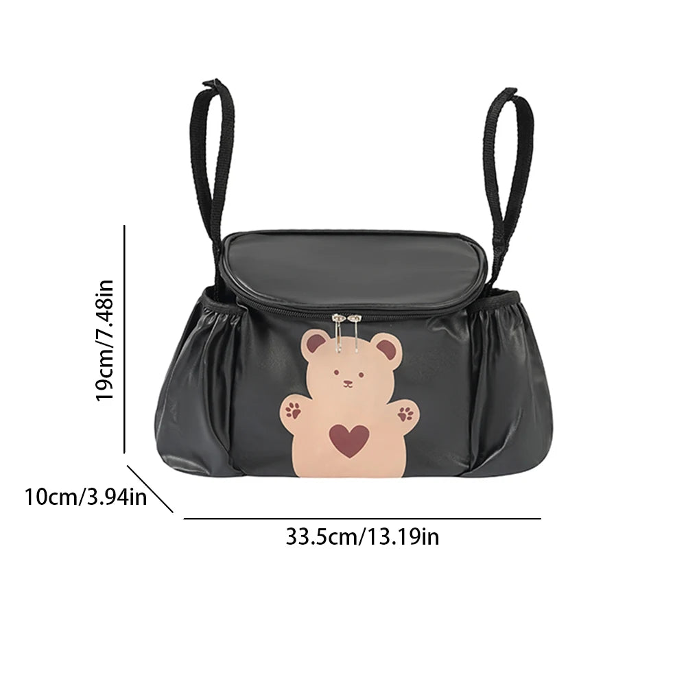 Waterproof Bear Pattern Handlebar Bag Large Capacity Anti-scratch Hanging Storage Pouch for Electric Scooter Bicycle Moped Oasis Select