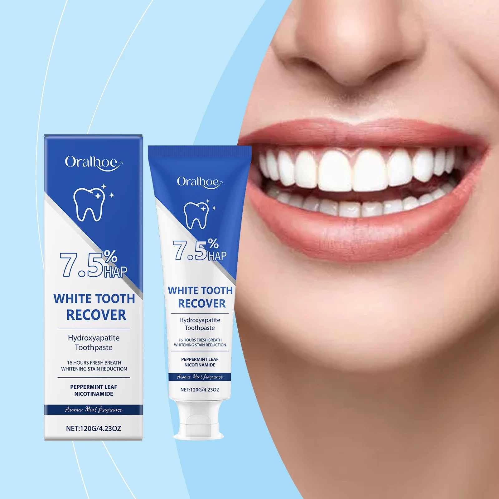 Hydroxyapatite Tooth Brighten Toothpaste Cleaning Oral Hygiene Dental