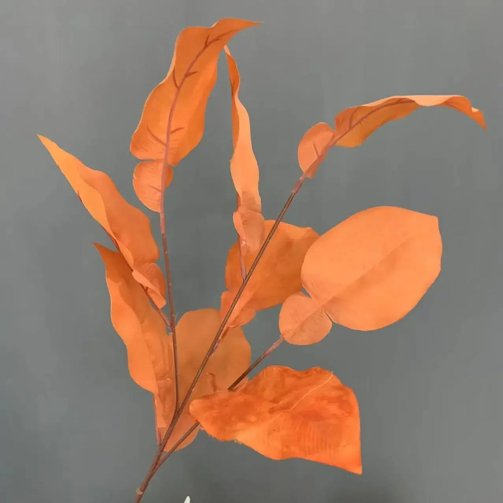 80cm Simulated Large Orange Leaf Decoration Garden Bonsai Simulated Dried Flower Wall Decoration Shooting Props Home Decoration Oasis Select