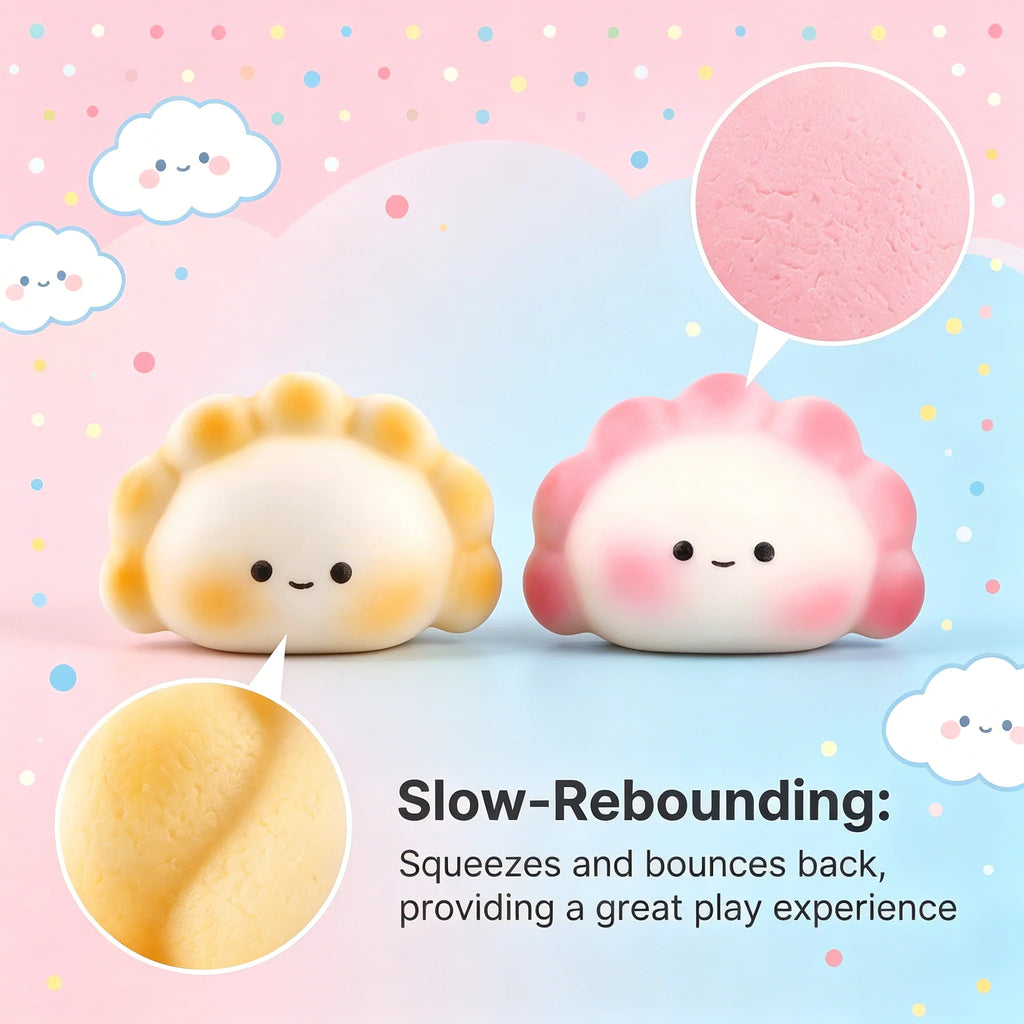 Cute Dumpling Squishy Fidget Toy – Slow Rebound Sensory Cube