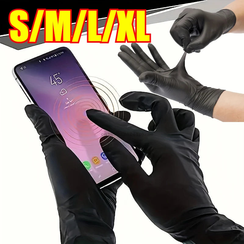 Black Xl Latex Gloves Pvc Gloves Disposable Nitrile Gloves Housework Cleaning Car Industry Gardening Cooking Tools Oasis Select