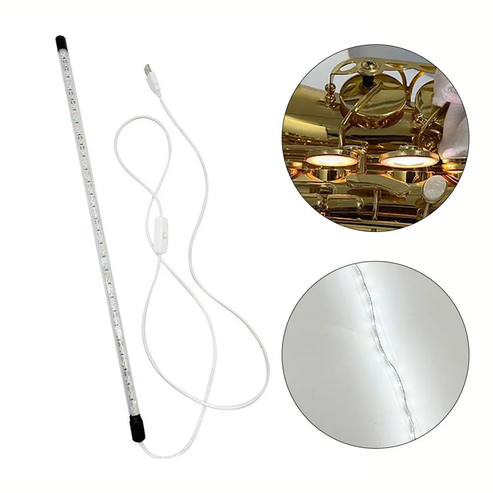 Professional Sax LED Leak Light Tester Lamp Flame Retardant Plastic Shell Accessories For Clarinet Saxophone Flute Repair Oasis Select