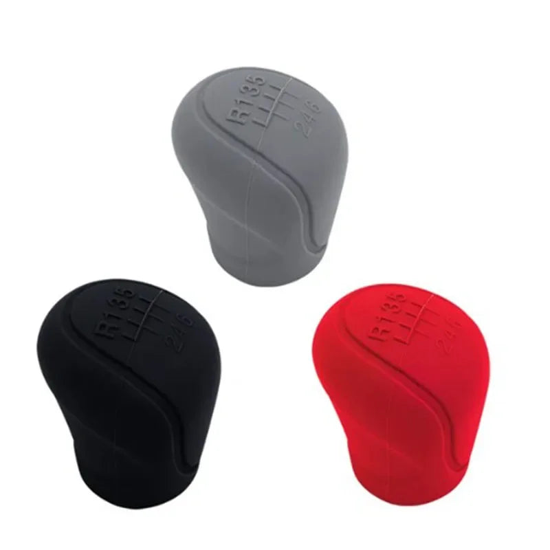 Car Silicone Gear Shift Knob Cover Gear Shift Non-Slip Grip Handle Protective Covers Manual 5 6-speed Car Interior Accessories Oasis Select BGR 3PCs