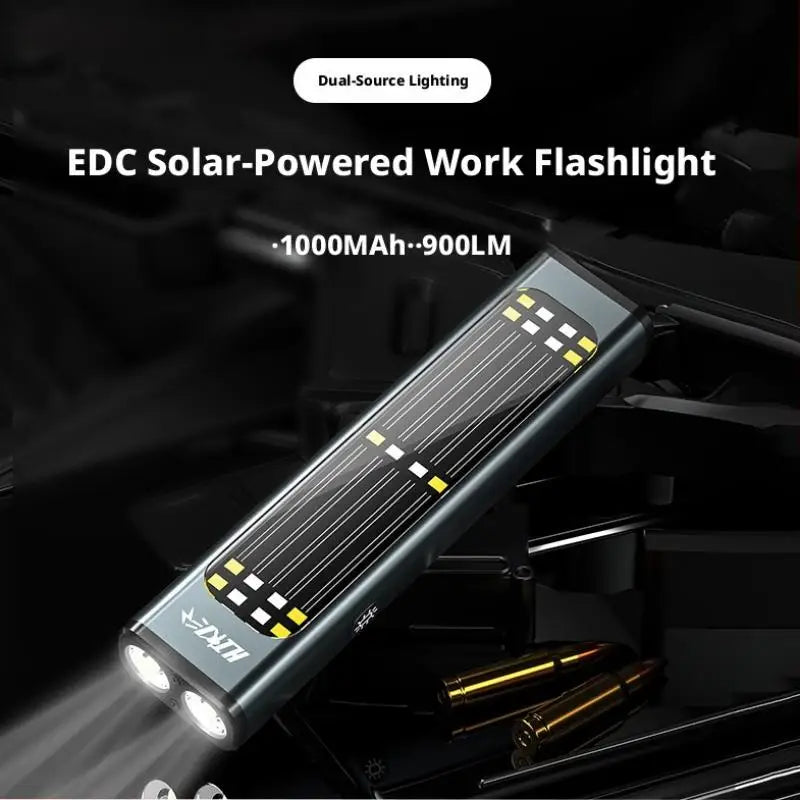 SHINEKNOT Solar LED Work Flashlight – Magnetic, Type-C, 900 Lm