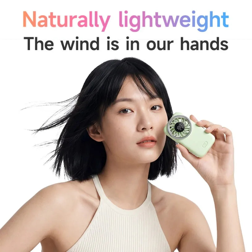 Mini Handheld Turbo Fan 100 Speed Portable USB Rechargeable with LED Digital Display 80000RPM Pocket Fan for Outdoor Travel Oasis Select