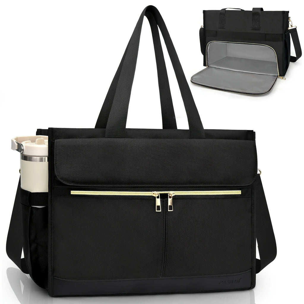 Women Oxford Cloth Insulated Lunch Bag 15.6" Laptop Tote Bag with 40oz Side Pocket for Nurse Teacher Outdoor Oasis Select