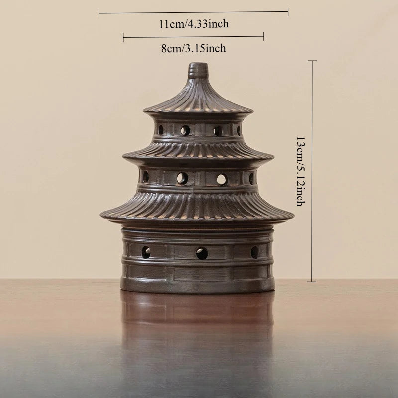 Creative Ceramic Incense Burner Antique-style Household Indoor Aroma Diffuser, Chinese-style Incense Display Item Incense Burner Oasis Select B
