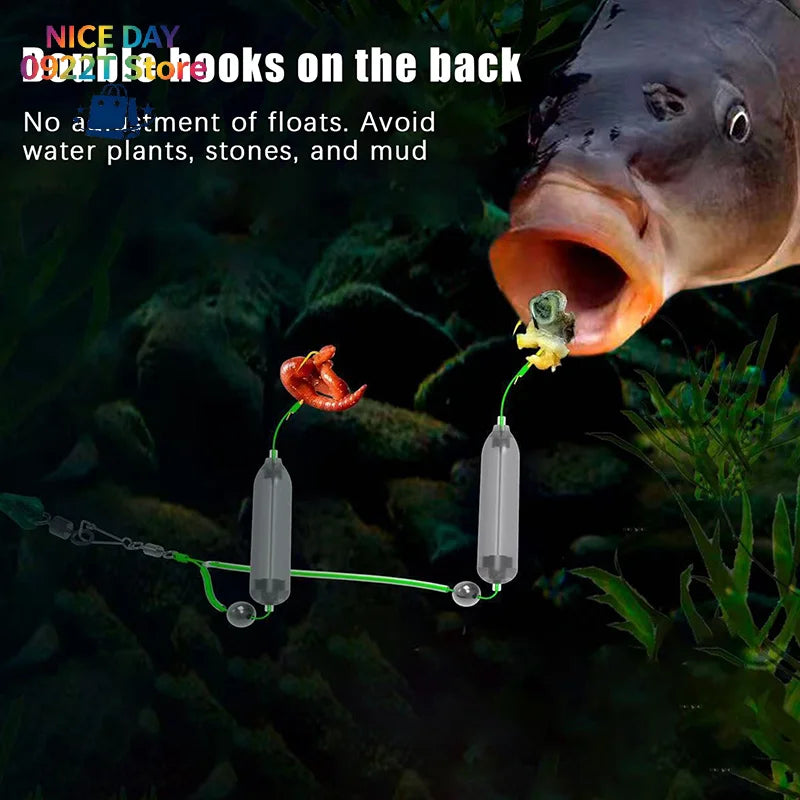 1PC Anti-separation Base Fishing Hook Double Hook For Fishing Live Bait With Double Bait Keeper Barbs High Carbon Steel@#X Oasis Select