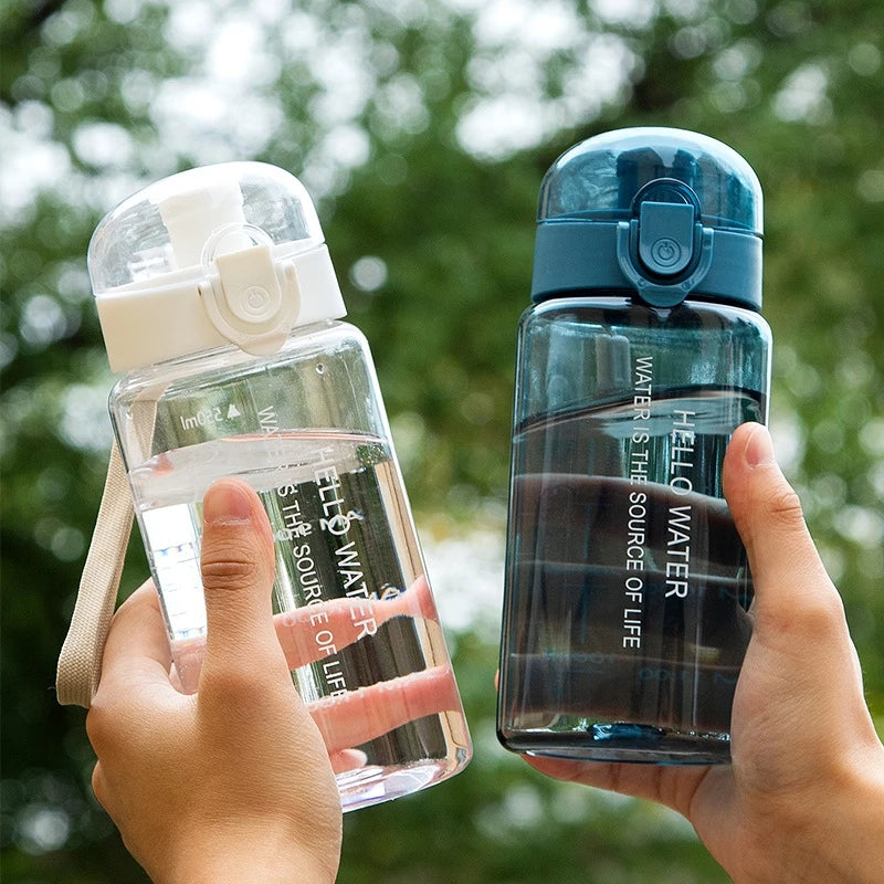 550ml Sports Water Bottle, Large-Capacity Transparent Scale Cup with Straight Drinking Bouncing Lid Outdoor Portable Kettle Oasis Select