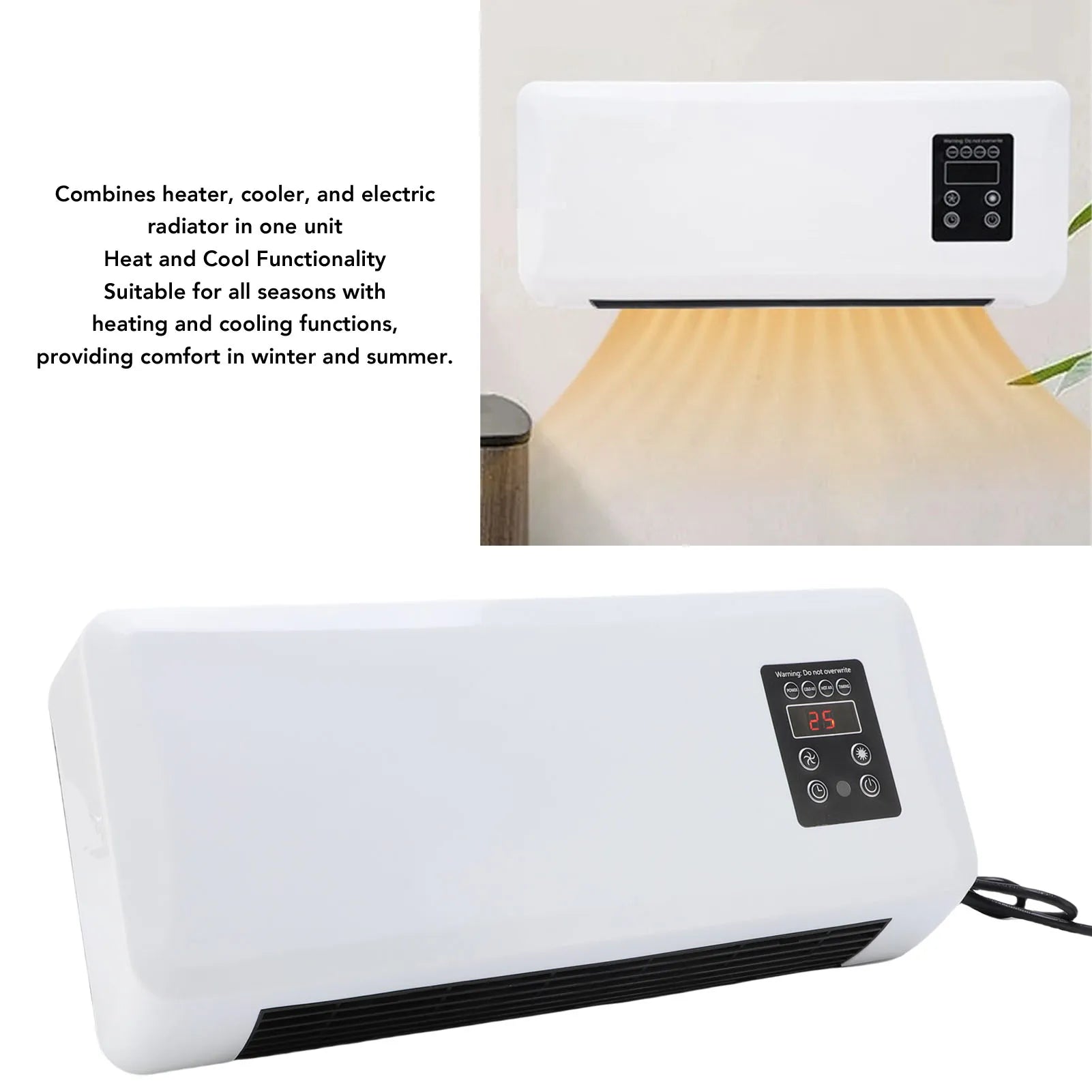 Wall Mounted 1500W Heater Cooler – Bathroom & Home