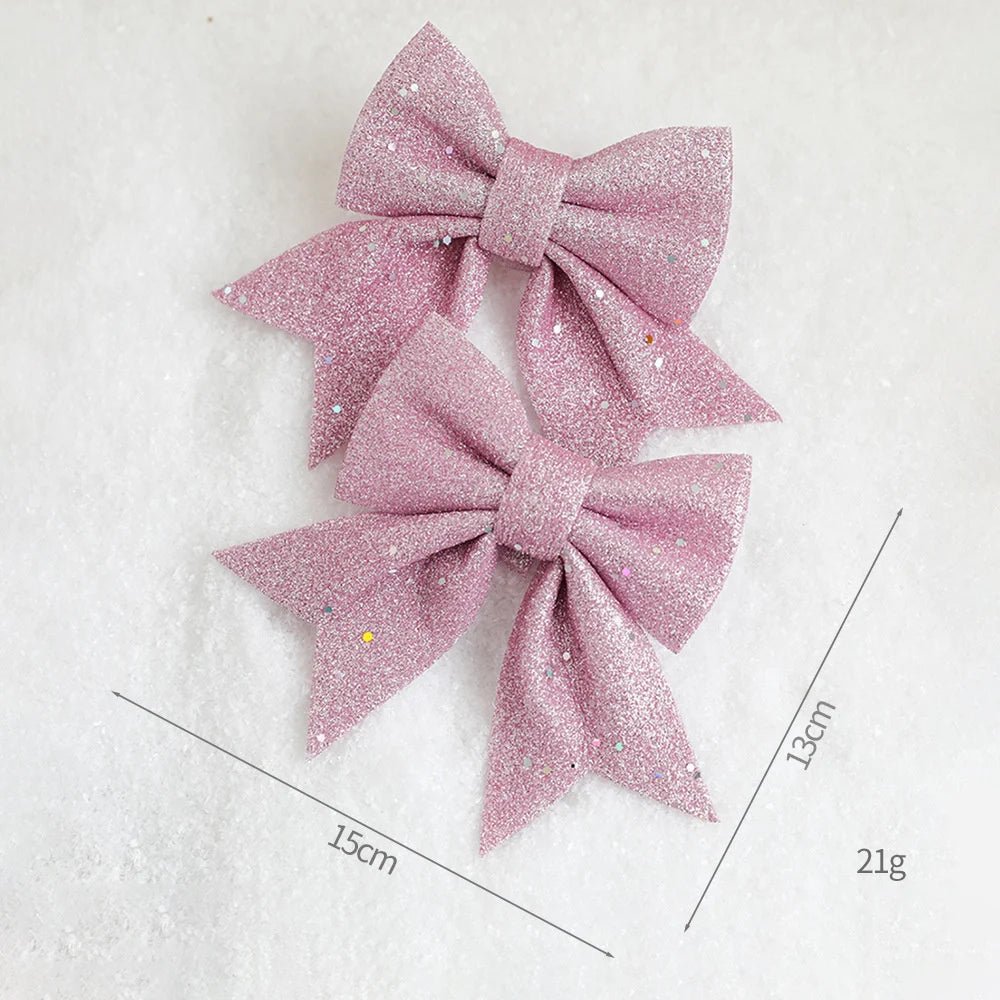 Christmas Tree Ornaments Pink Foam Ball Bow Tree Top Star Xmas Tree Hangings Pendant Party Decorations Supplies 2025 New Year Oasis Select Bow