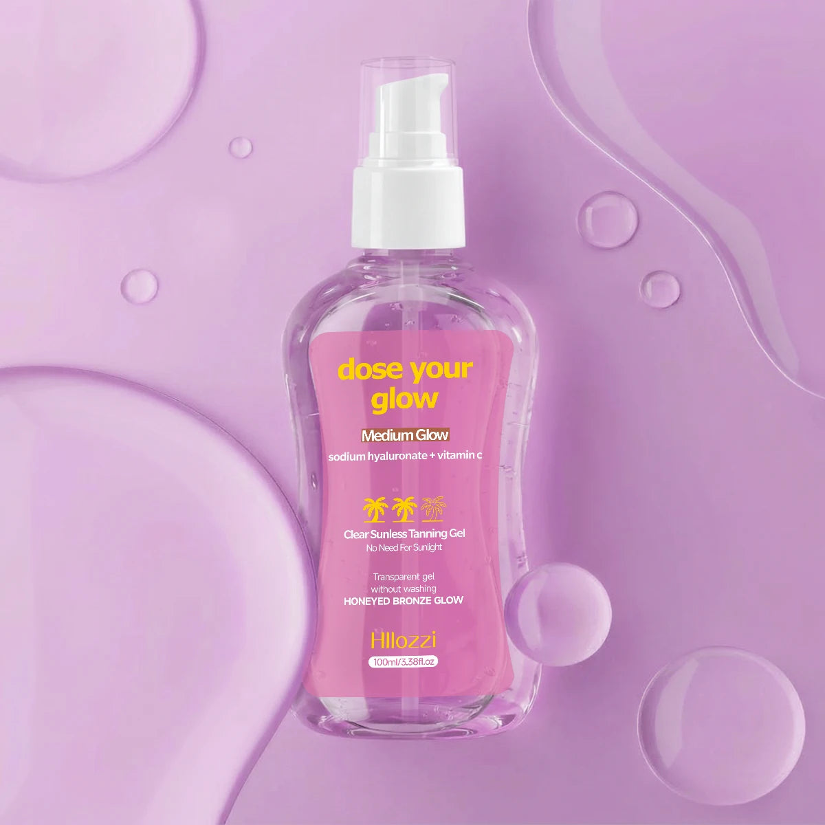 CLEAR SUNLESS TANNING GEL (MEDIUM GLOW) MOISTURIZER AFTER SUN,Long-lasting bronze, nourishing without stickiness Oasis Select MEDIUM GLOW