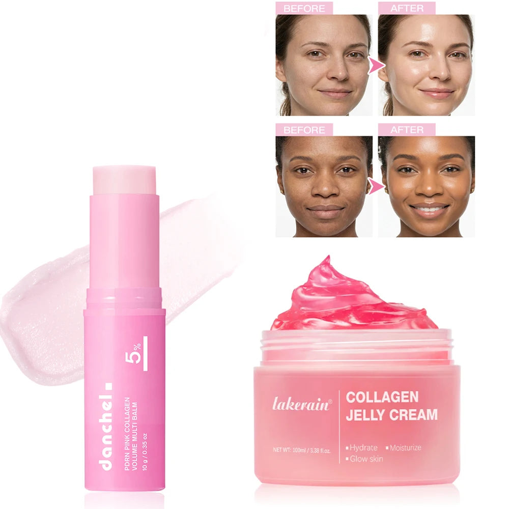 PDRN Pink Collagen Balm & Jelly Cream Skincare Set | 2-Piece