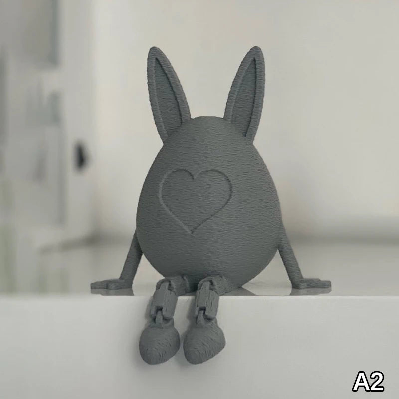 3D Easter Rabbit Egg Model With Movable Joints Egg Ornament Articulated Egg Statue Home Office Decor Easter Decor Perfect Gift Oasis Select A2