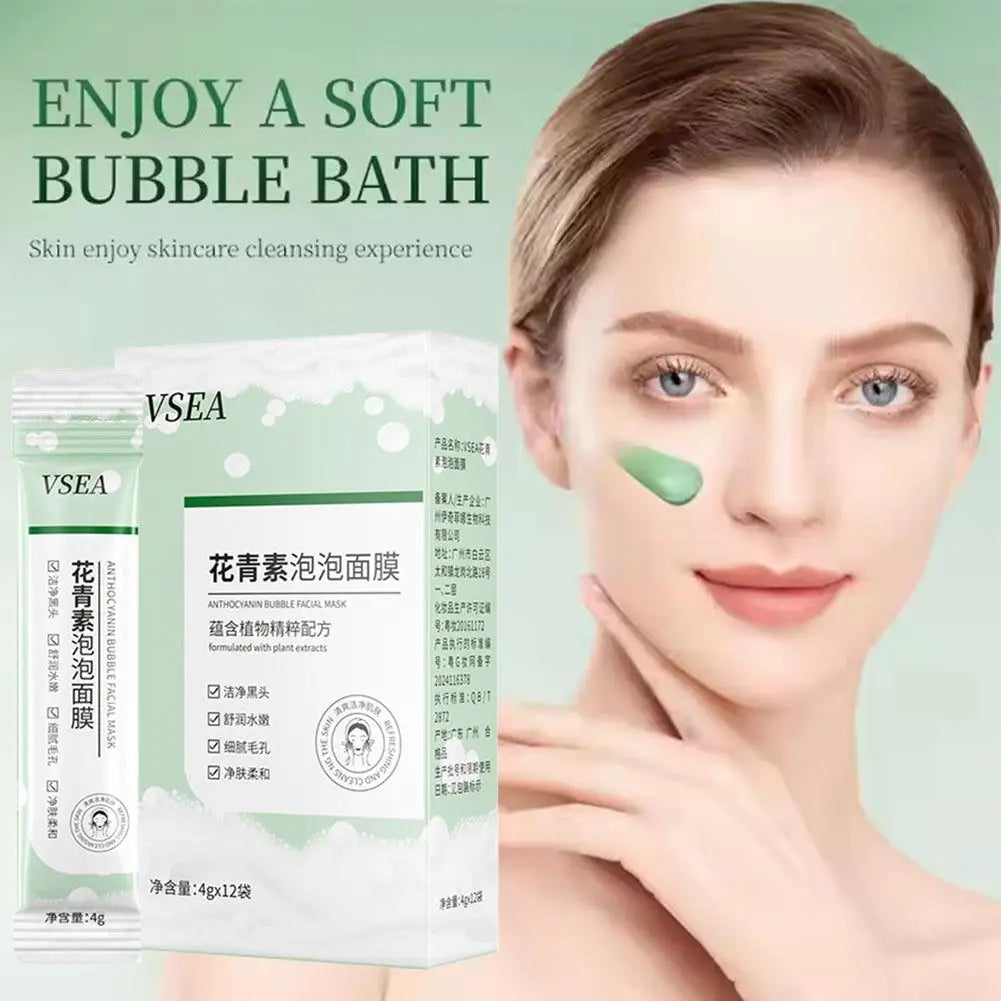 Anthocyanin Bubble Mask – Blackhead Removal & Pore Minimizer 12pc Bubble Face Mask Oasis Select