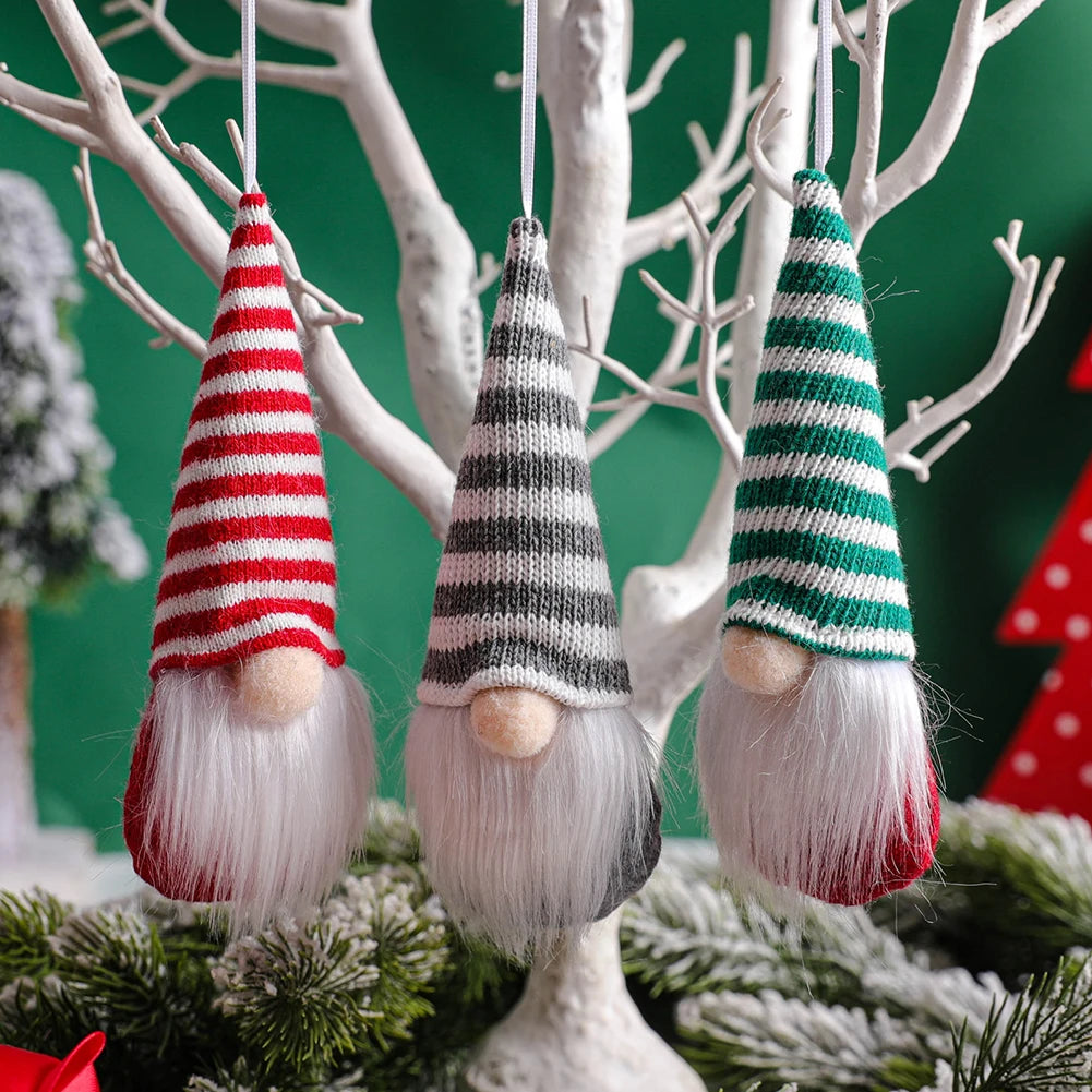 Christmas Holiday Season Faceless Gnome Pendant Christmas Tree Decoration 6cm 2.36in L *16cm 6.30in H Soft Felt Body Oasis Select