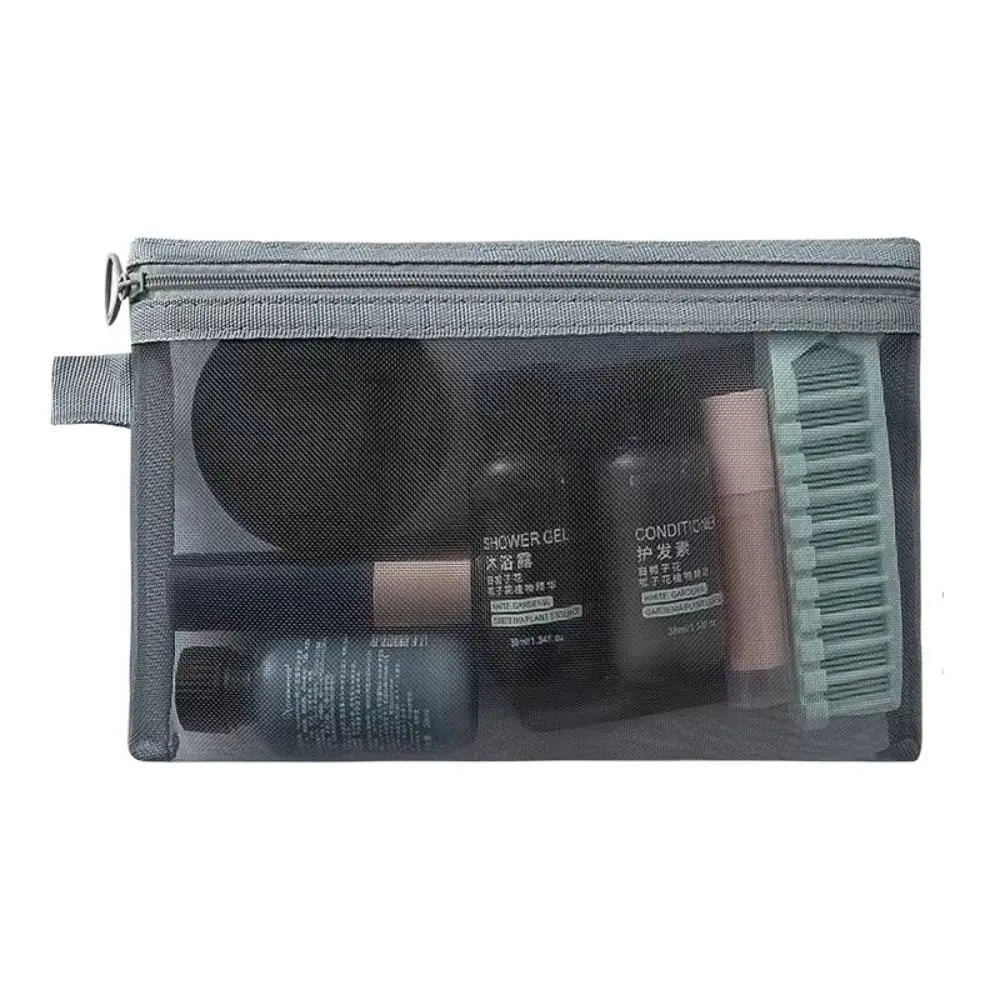 Mesh Zipper Cosmetic Bag | Travel Toiletry Organizer 3 Sizes Mesh Cosmetic Bag Oasis Select