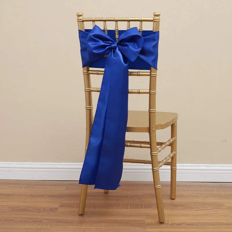 17 x 275 cm Chair Cover Bow Chair Sash Chair Ribbon for Wedding Party Event Banquet Chair Decoration Oasis Select Blue