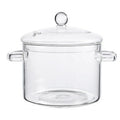 WISH Glass Pots For Cooking On Stove - 1.9L/64Oz - Heat-Resistant Glass Cooking Pot With Lid, Microwave And Dishwasher Safe Oasis Select Transparent
