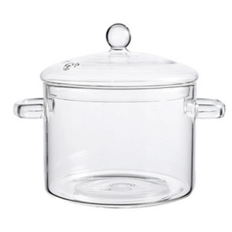 WISH Glass Pots For Cooking On Stove - 1.9L/64Oz - Heat-Resistant Glass Cooking Pot With Lid, Microwave And Dishwasher Safe Oasis Select Transparent
