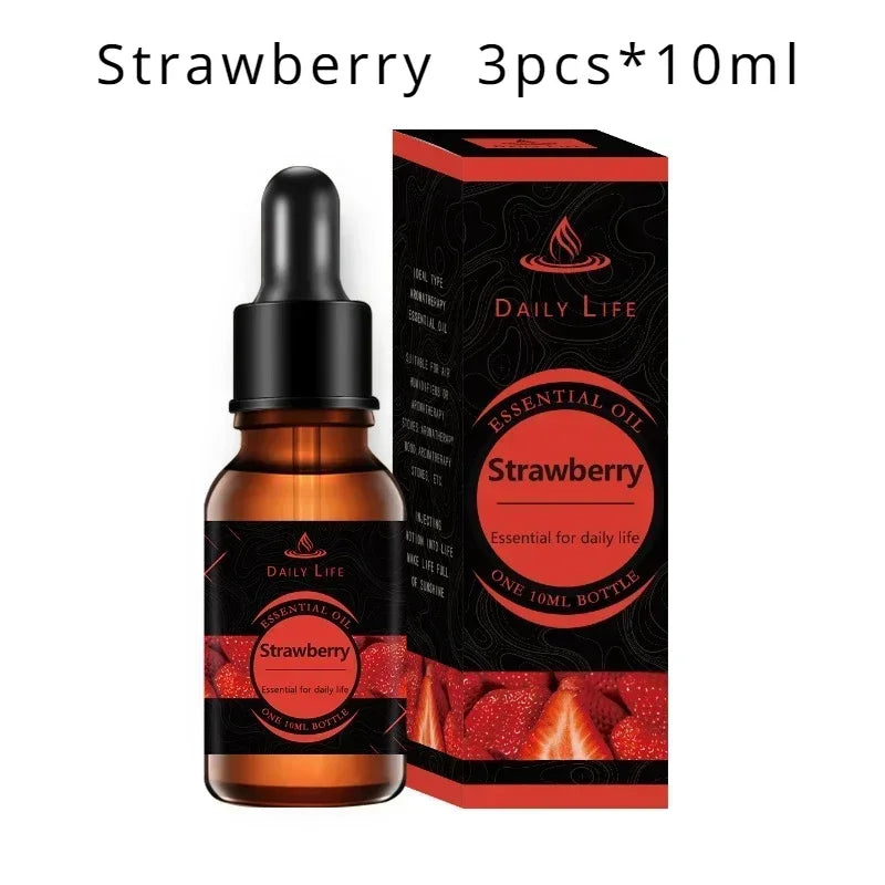 Water Soluble Aromatherapy Essential Oil Lavender Rose 10ML*3pcs for Humidifier Gypsum Expansion Stone Special Essential Oil Oasis Select strawberry 10ml