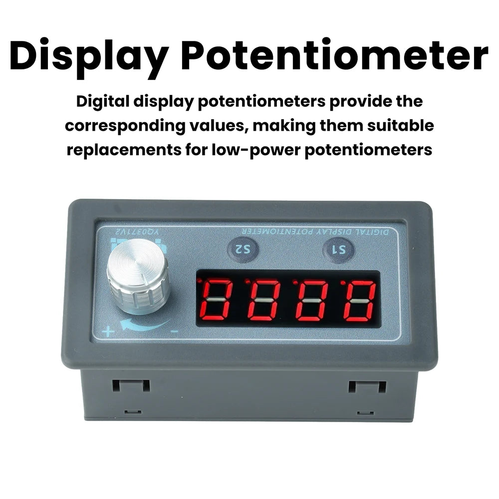 4-Digit Digital Display Potentiometer Frequency Meter Adjustable Resistor PLC Inverter With LED Screen 1K/5K/10K Resistance Oasis Select