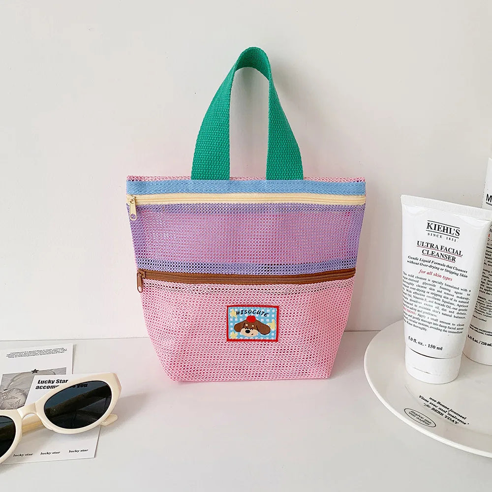 Mesh Shower Caddy Bag Portable Hanging Toiletry and Bath Organizer with Zipper for Travel, Gym, Camping, College Dorms, Beach Oasis Select Pink
