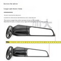 Motorcycle street bike modification fixed wing rearview mirror spring aluminum alloy sports car foldable universal reflector Oasis Select Large mirror surface
