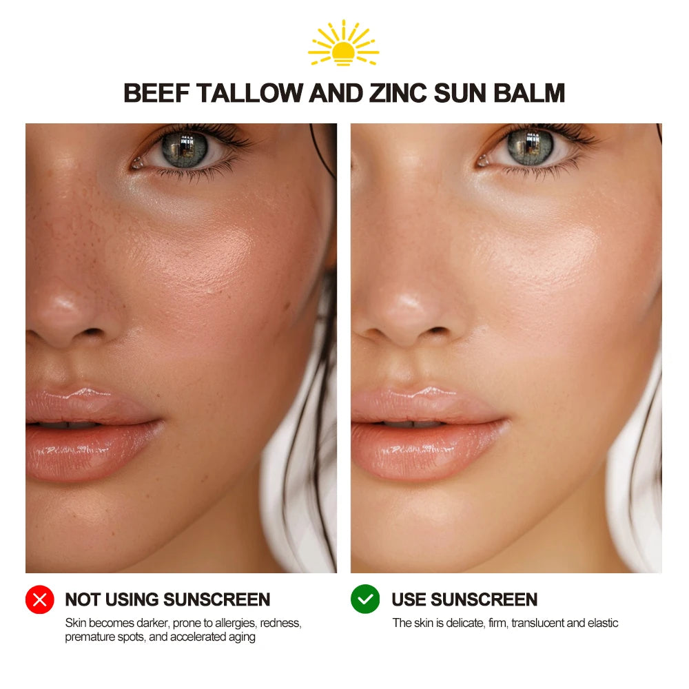 Sunscreen Makeup Beef Tallow and Zinc Sun Balm Sun Protection Moisturizing and Antioxidant Care for Your Skin Oasis Select