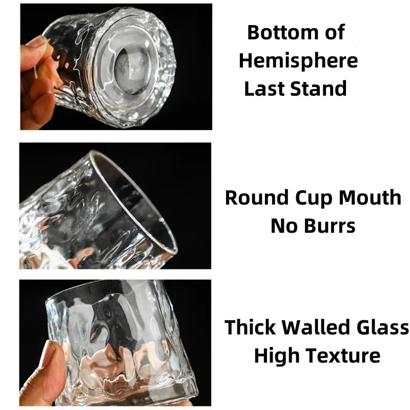 200ML Creative Whiskey Glasses Durable Spinning Glassware Cocktails Wine Brandy Cup Water Juice Mug Party Drinking Glass Tumbler Oasis Select