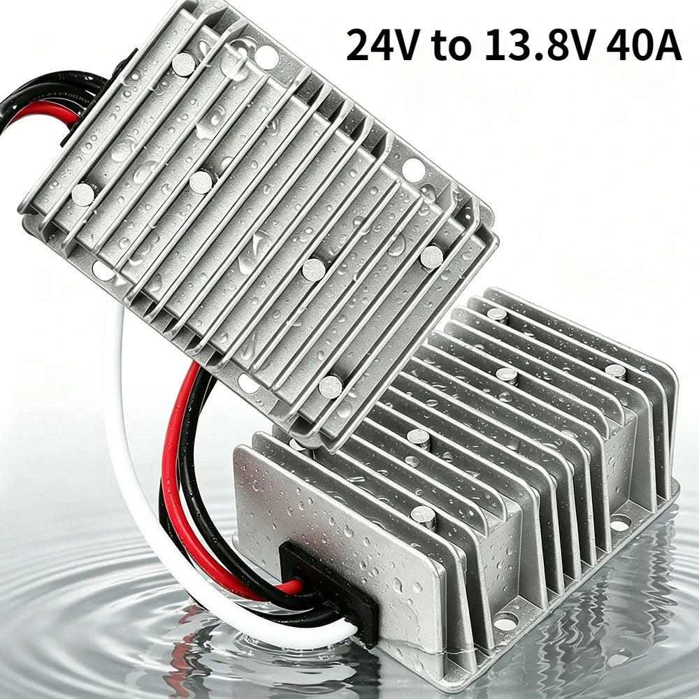 24V to 13.8V 40A 552W DC Voltage Converter Regulator IP68 for Automobiles Ships Yachts Railways Instruments Oasis Select
