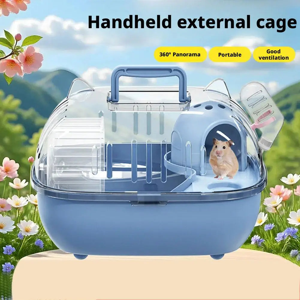Transparent Hamster Carry Cage – Portable Small Pet Carrier