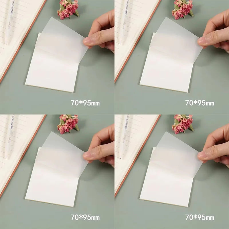 50-250Sheets Transparent Waterproof Posted It Sticky Note Pads Notepads Posits for School Stationery Office Supplies Oasis Select Large-200 sheets