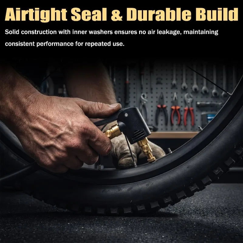 Metal Air Chuck Durable Universal 2-in-1 Bicycle Pump Nozzle Adapter Valve Connector for Car Motorcycle Bike Tire Inflator Tool Oasis Select